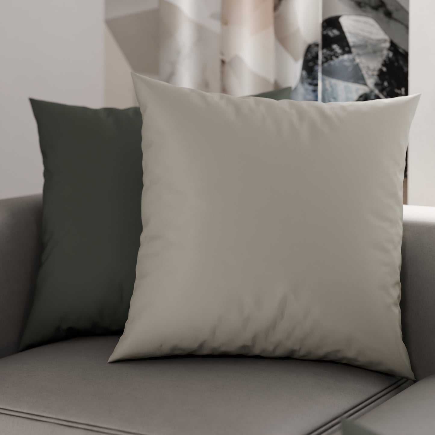 Cuscini, Copricuscini Divano, Cuscini Arredo in Tinta Unita, Grigio Scuro/Grigio Chiaro