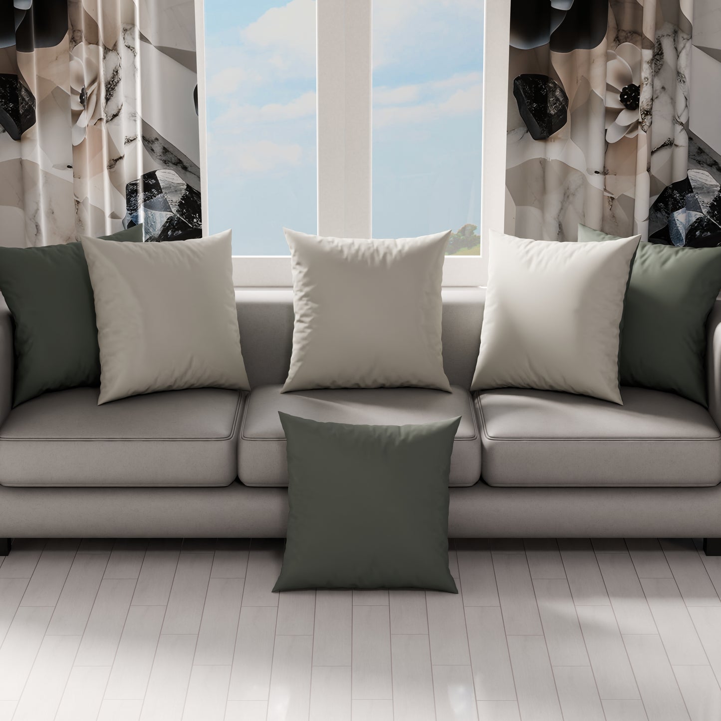 Cuscini, Copricuscini Divano, Cuscini Arredo in Tinta Unita, Grigio Scuro/Grigio Chiaro