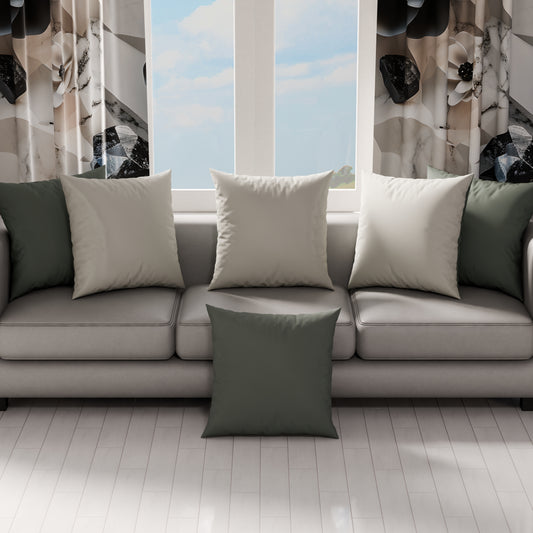 Coussins, Housses de coussin pour canapé, Coussins décoratifs unis, Gris foncé/Gris clair