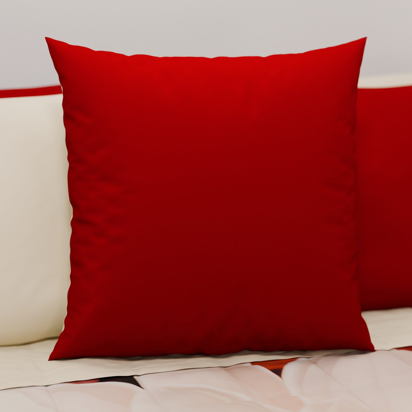 Cuscini, Copricuscini Divano, Cuscini Arredo in Tinta Unita, Panna/Bordeaux