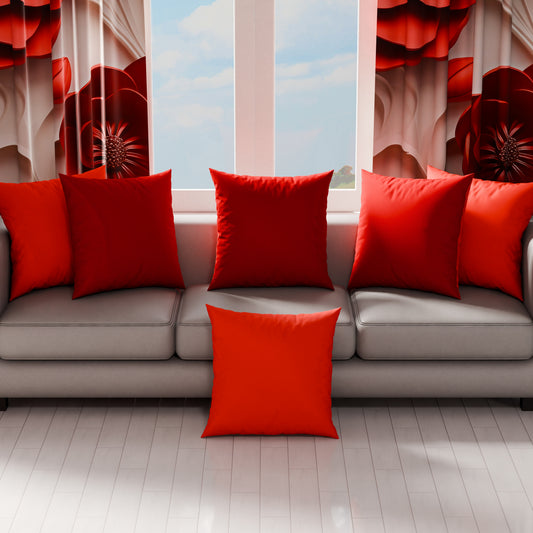 Coussins, Housses de coussin pour canapé, Coussins décoratifs unis, Rouge/Bordeaux