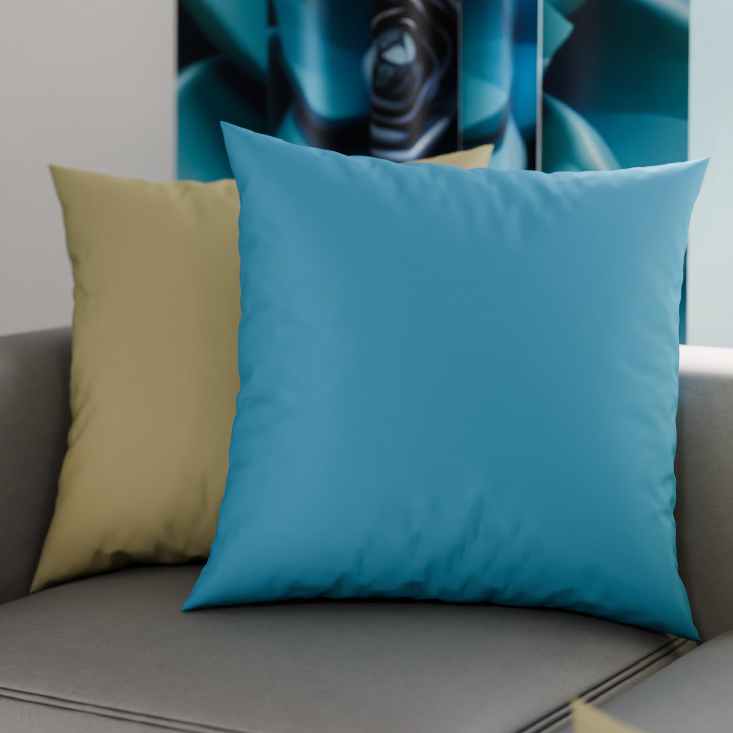 Cuscini, Copricuscini Divano, Cuscini Arredo in Tinta Unita, Tortora/Celeste