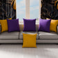 Cuscini, Copricuscini Divano, Cuscini Arredo in Tinta Unita, Viola/Giallo Ocra