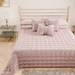 Courtepointe Unie en Velours Poudre + Draps assortis et Taie d'oreiller Digitale