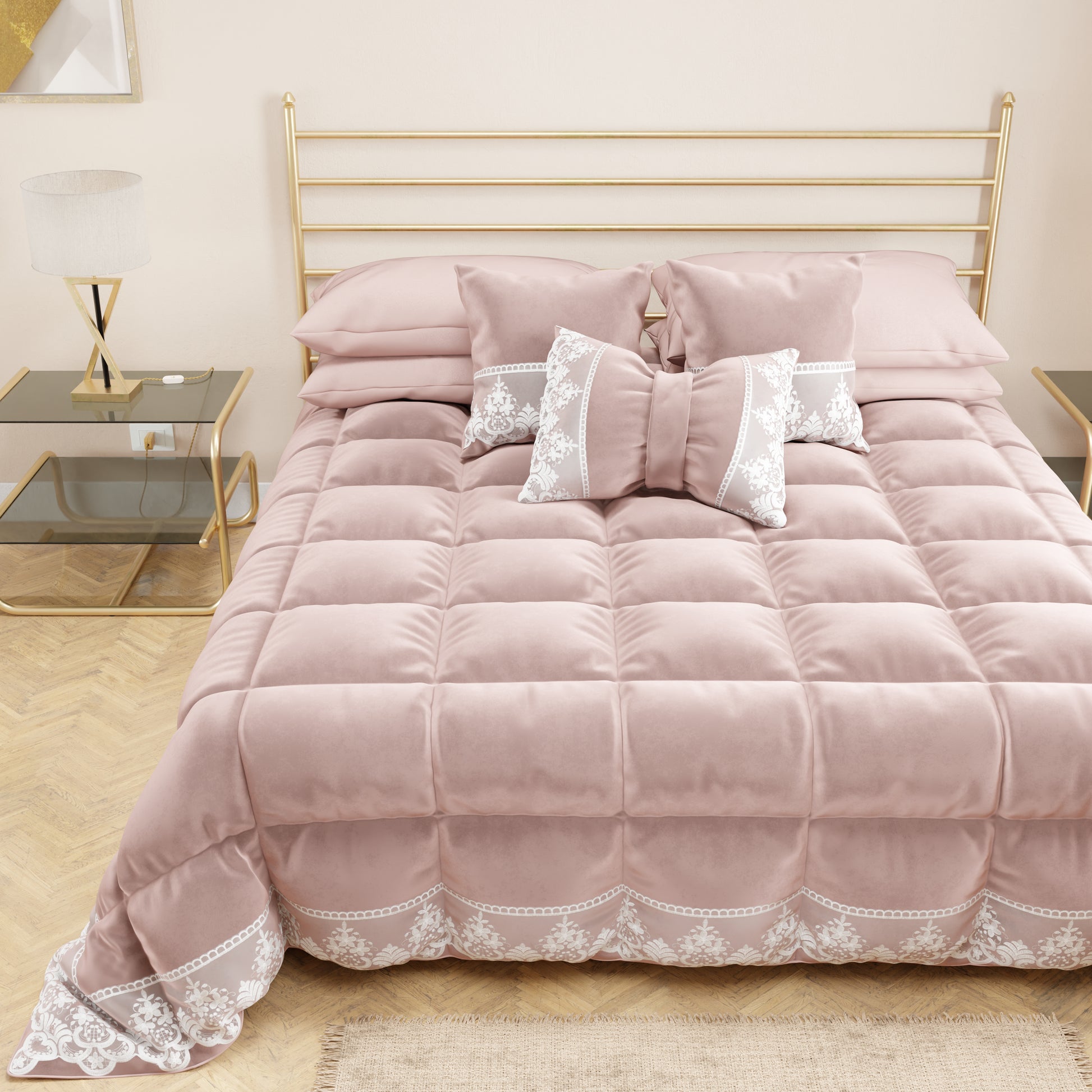 Sienna Set Di Biancheria Da Letto Con Copripiumino Glitterato E Federa In Velluto Brillante, Colore: Grigio Argento, Matrimoniale - Foto 3