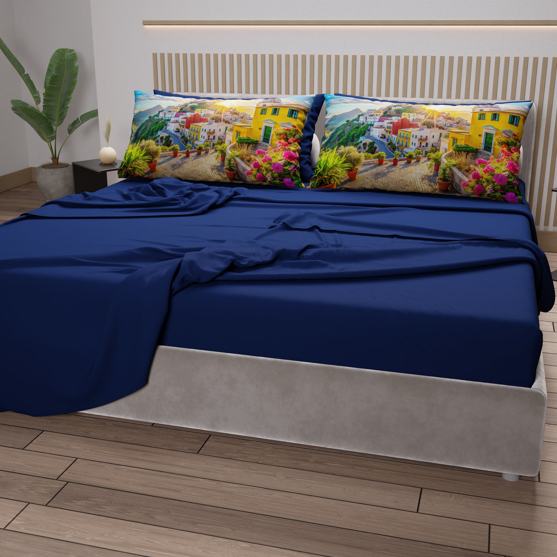 Elvira - completo letto stampato in morbida microfibra. Disegno: Vintage, variante: azzurro, misura: 1 piazza Elvira - completo letto stampato in morbida microfibra. Disegno: Vintage, variante: azzurro, misura: 1 piazza