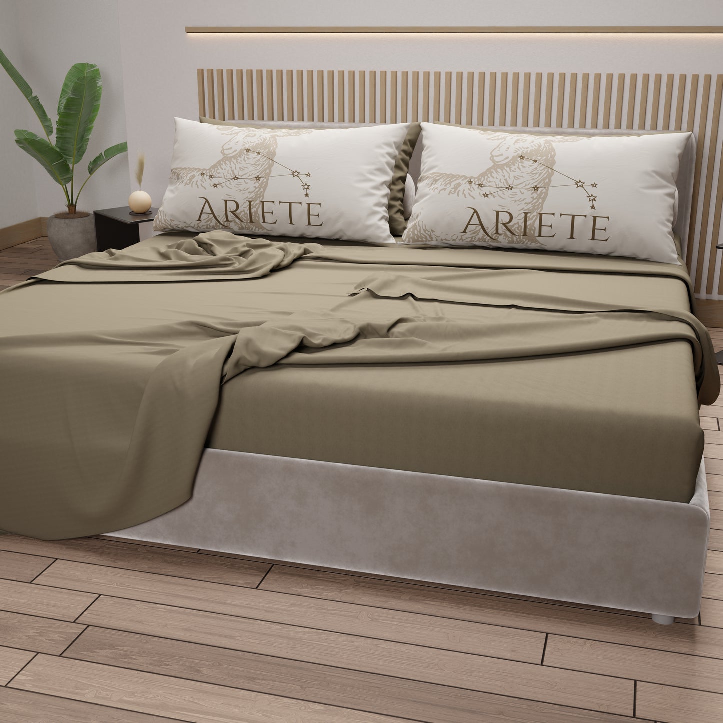 Lenzuola in Cotone, Completo Letto con Federe in Stampa Digitale Ariete