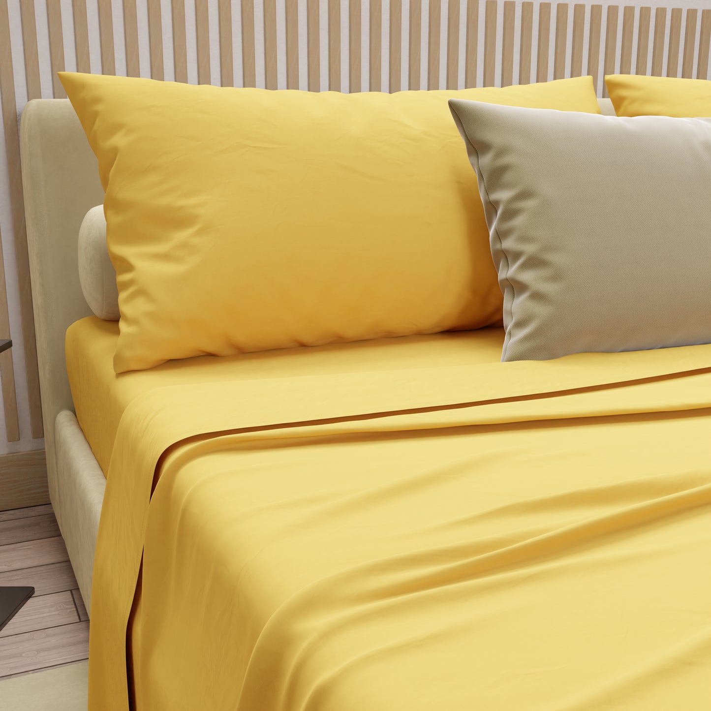 Double, Single, Single and Half Sheets, 100% Cotton, Yellow