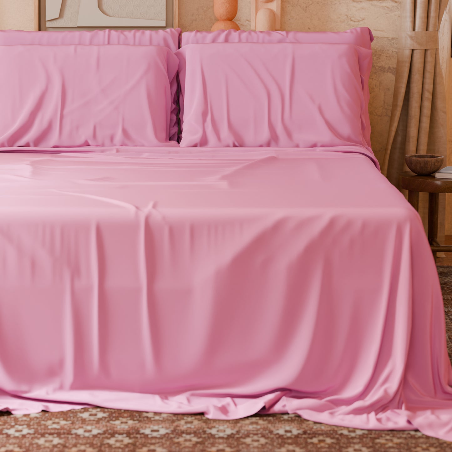 Lenzuolo Matrimoniale In Puro Cotone Italiano - Soprapiano 240x290 Cm, Rosa - Foto 5