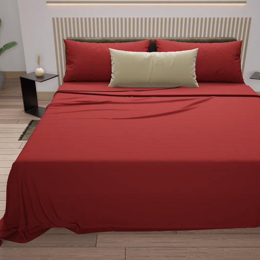 Double, Single, Single and Half Sheets, 100% Cotton, Red
