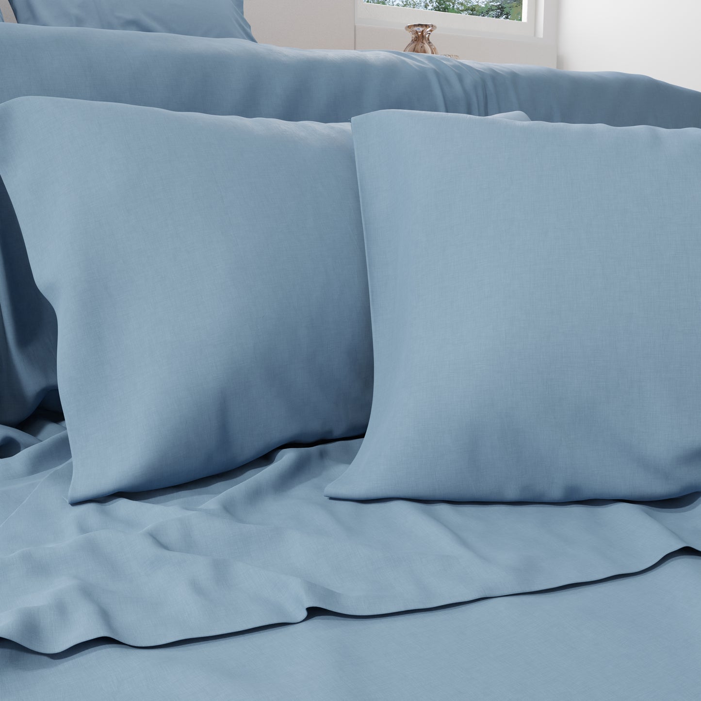 Percale sheets, Light blue cotton double sheets