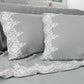 Percale Sheets with Lace, Gray Cotton Double Sheets