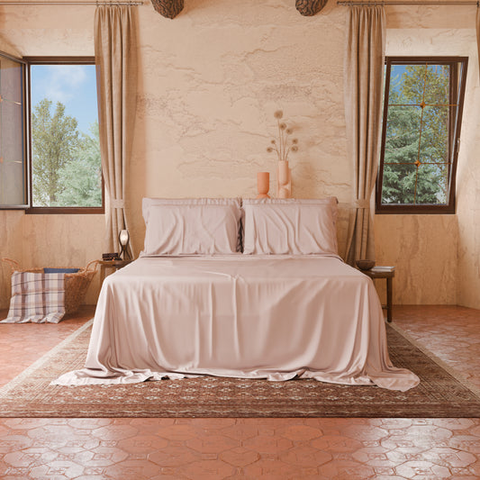 Completo letto Gioiello in raso cotone 300TC elegante e antimicrobico Completo letto Gioiello in raso cotone 300TC elegante e antimicrobico