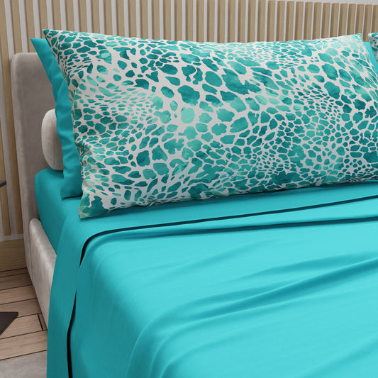 Draps en coton, Parure de lit avec taies d'oreiller en impression numérique Cobra Tiffany
