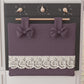Elegant Shabby Chic Oven Cover with Lace and Mauve Bows 