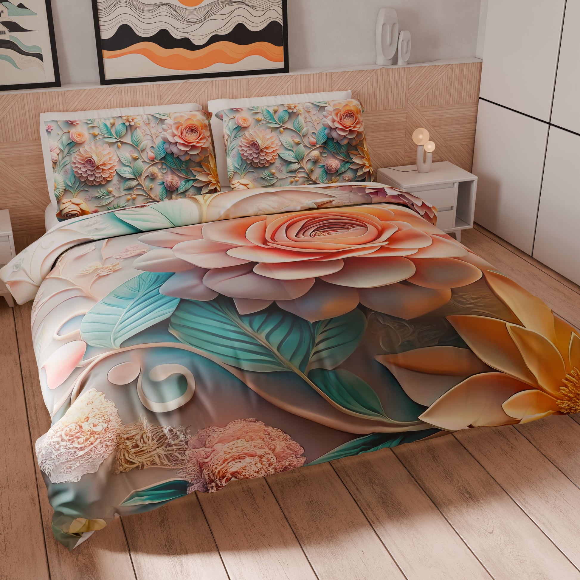 Set Copripiumino una Piazza e Mezza 200x200 cm (2 Federa 50x80) Set di Biancheria da letto in Microfibra Morbido Ipoallergenico con chiusura a cerniera Duvet Cover Foglie Verdi Set Copripiumino una Piazza e Mezza 200x200 cm (2 Federa 50x80) Set di Biancheria da letto in Microfibra Morbido Ipoallergenico con chiusura a cerniera Duvet Cover Foglie Verdi