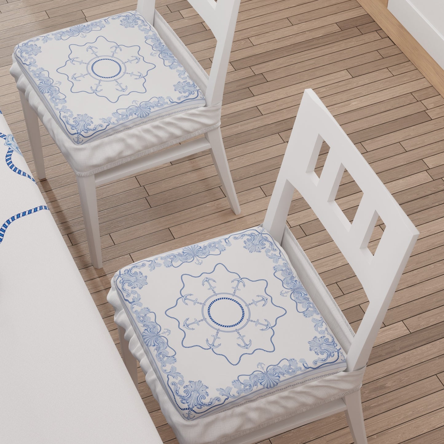 Coprisedia con Elastico Ancora Marina | Stampa 4K | Set 2 o 6 Pz