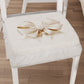 Chair Cushions with Elastic Chair Cover in Digital Print 2 Pieces Beige Bow