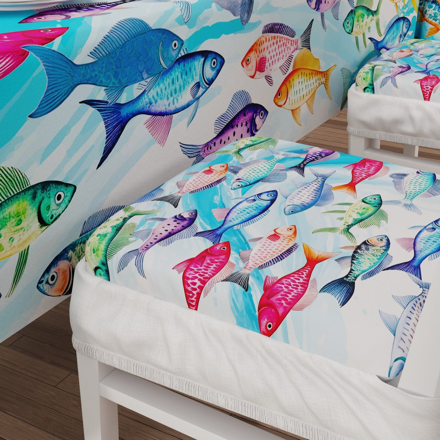 Coprisedia con Elastico Fishes Pesci | Stampa Digitale 4K | Set 2 Pz