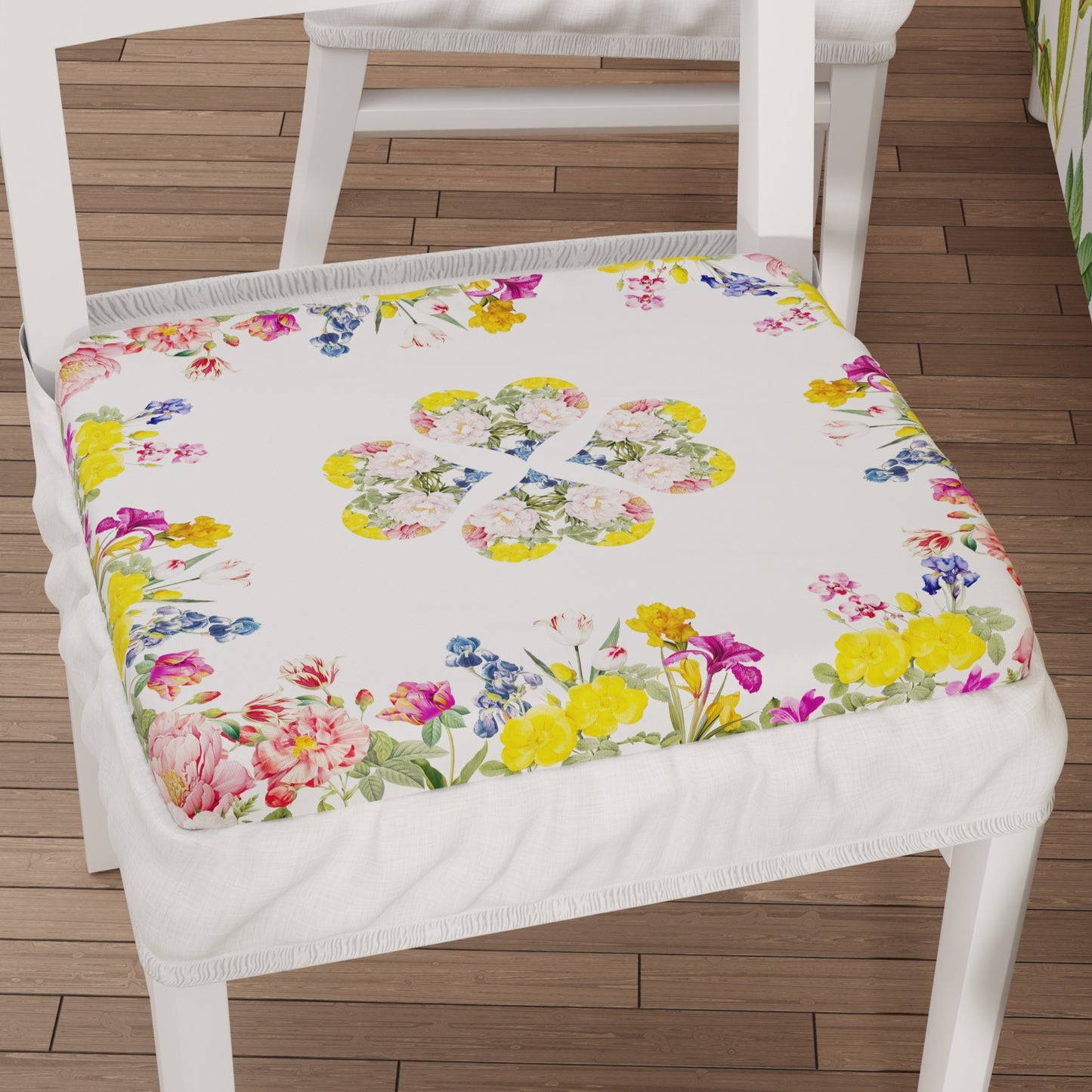 Coprisedia con Elastico Floreale-30 | Stampa Digitale 4K | Set 2 o 6 Pz