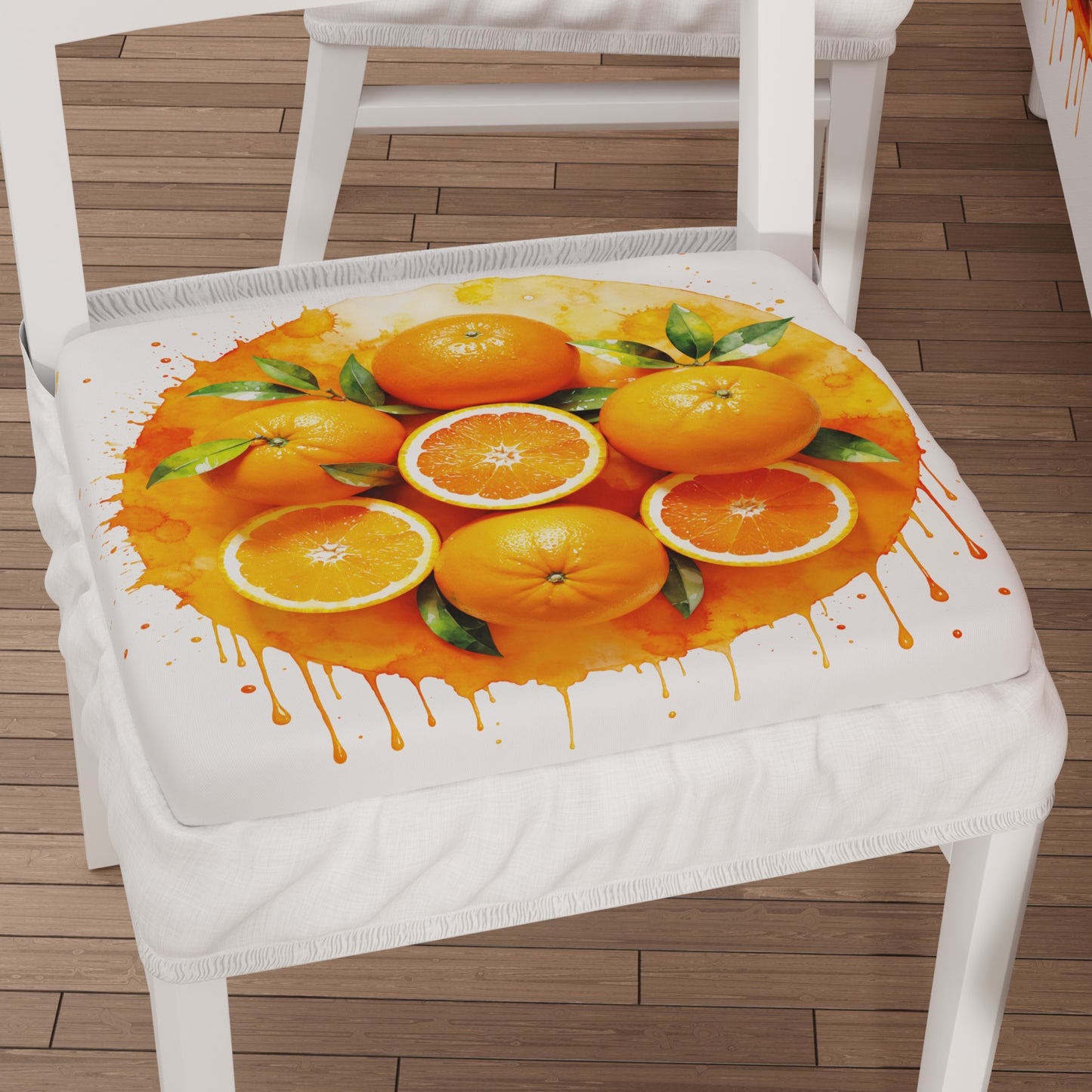 Coussins pour Chaises avec Élastique Housse de Chaise en Impression Digitale Fruit Orange - Orange