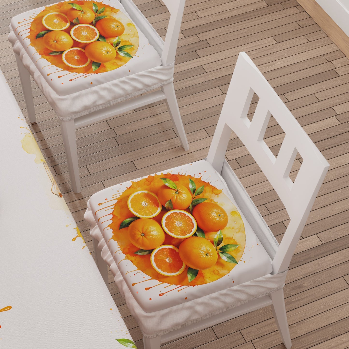 Coussins pour Chaises avec Élastique Housse de Chaise en Impression Digitale Fruit Orange - Orange