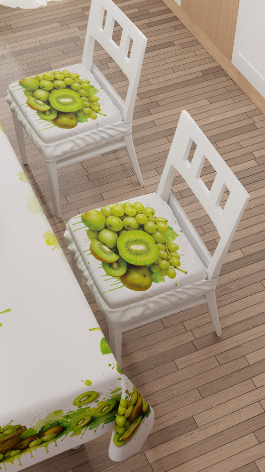 Coprisedia con Elastico Fruit Verde Kiwi Uva | Stampa 4K | Set 2 o 6 Pz