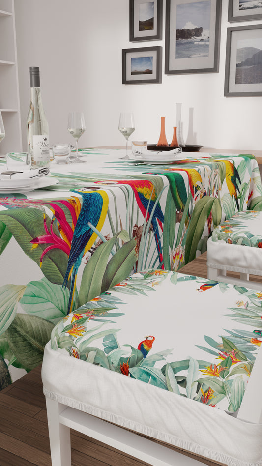 Coussins pour chaises avec élastique housse de chaise en impression numérique Perroquets