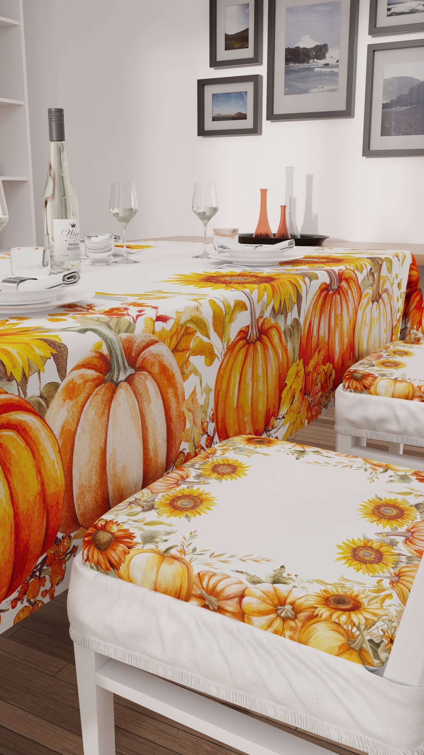 Cuscini per Sedie con Elastico Coprisedia in Stampa Digitale Pumpkin