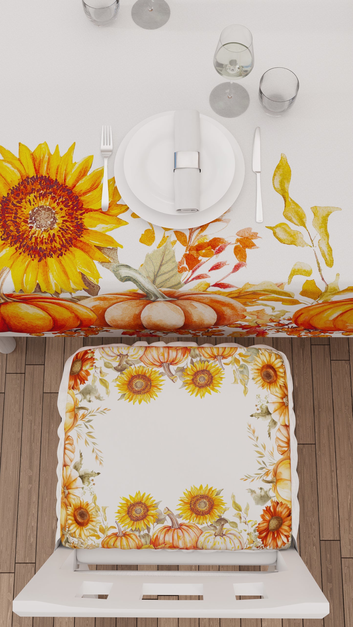 Cuscini per Sedie con Elastico Coprisedia in Stampa Digitale Pumpkin