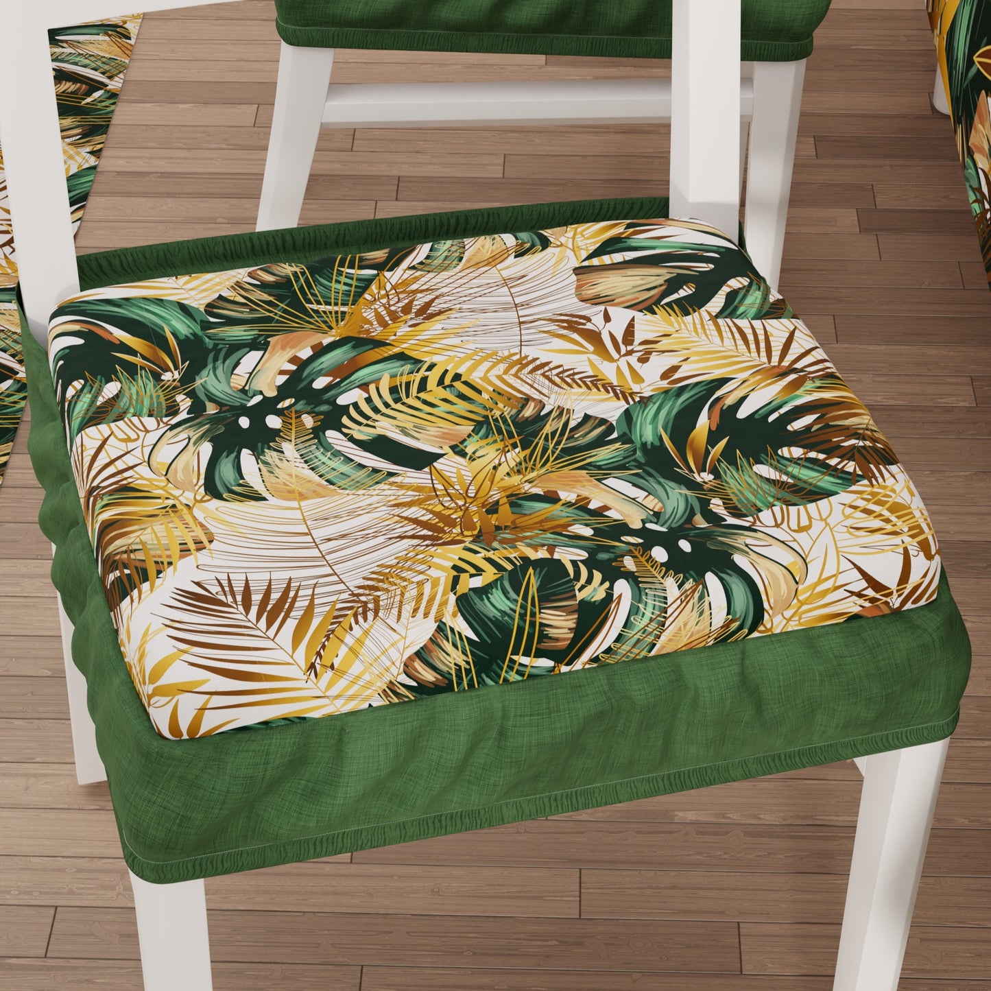 Coprisedia con Elastico Tropical-04 Verde | Stampa 4K | Set 2 o 6 Pz