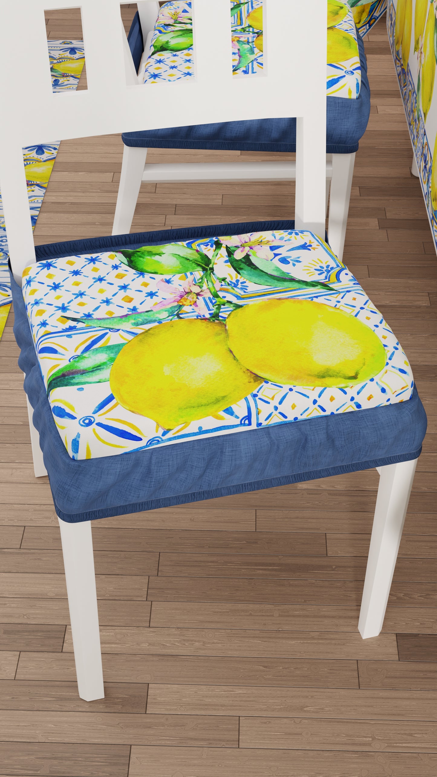 Chair Cushions with Elastic Digital Print Chair Cover 2 Pieces Vietri-01