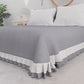 Couvre-lit double d'été, couvre-lit avec double volant, gris 