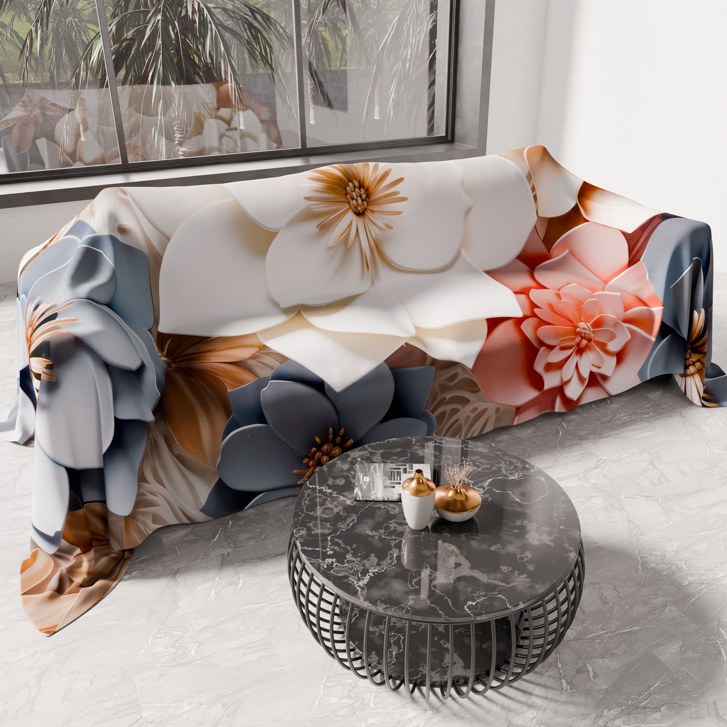 Copriletto Estivo, Coperta Leggera, Lenzuola Copriletto Floreale 05-1