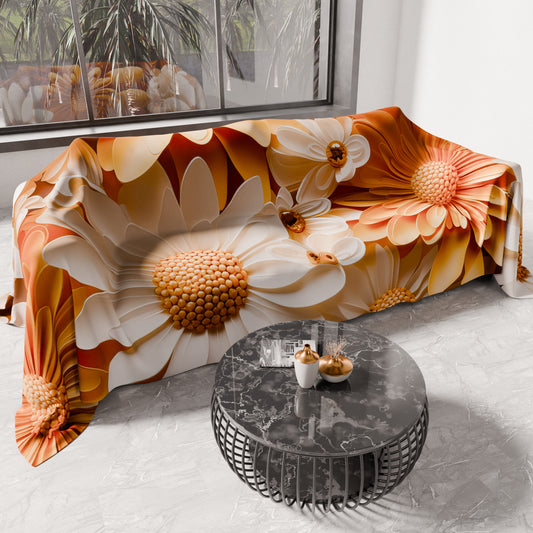 Telo Arredo Copridivano, Copriletto, Copritavolo e Copritutto in Microfibra | Fantasia Floreale 05-2