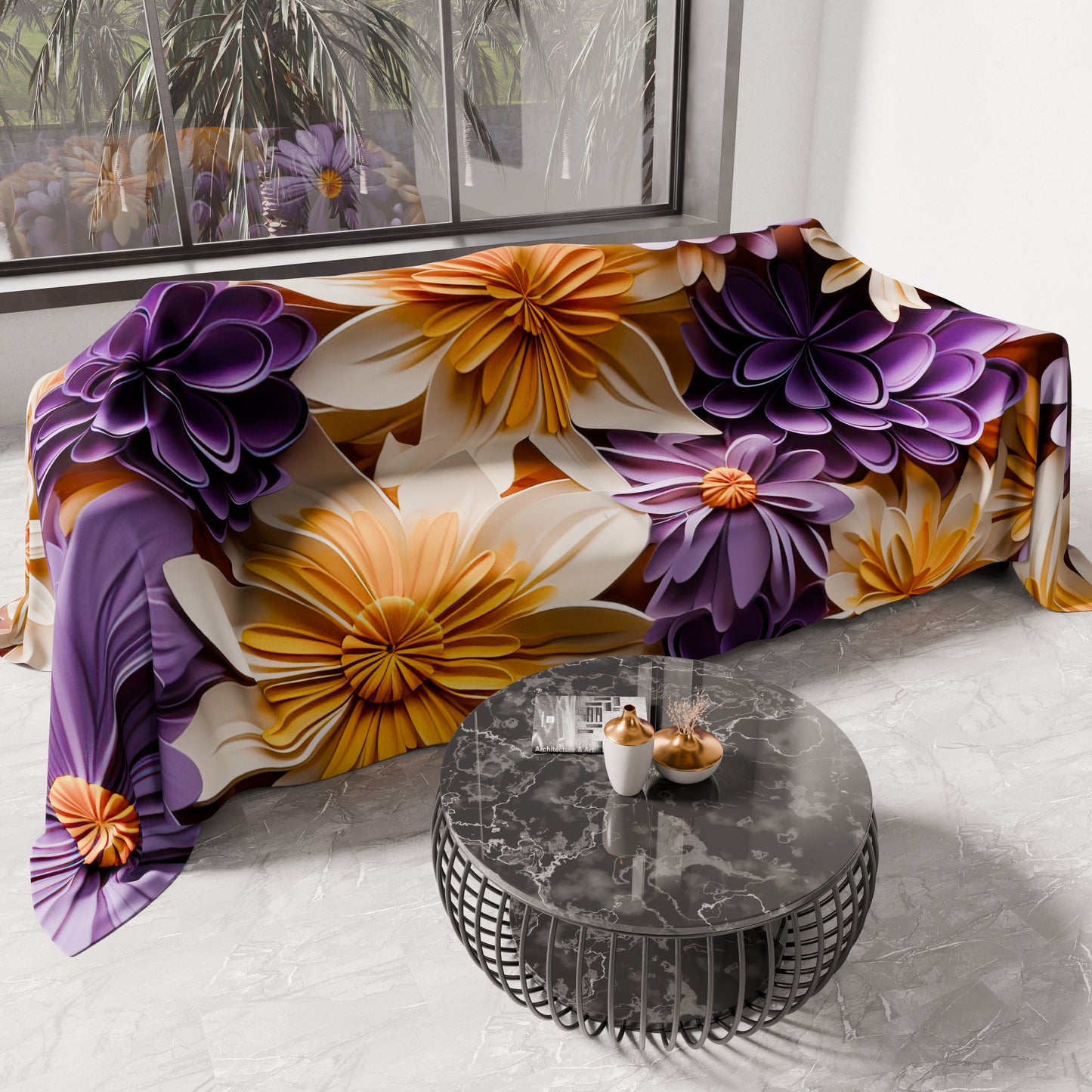 Copriletto Estivo, Coperta Leggera, Lenzuola Copriletto Floreale 05-4