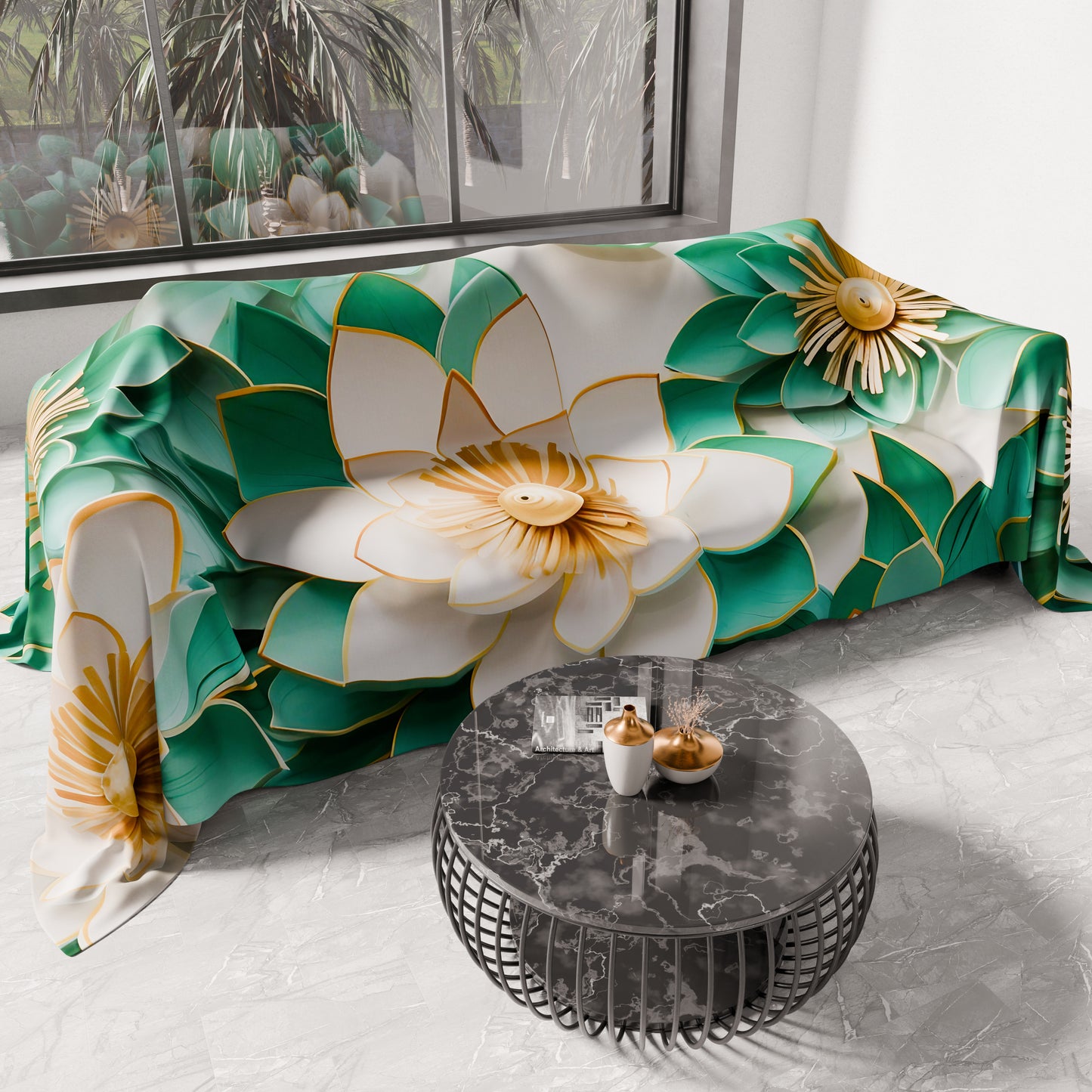 Copriletto Estivo, Coperta Leggera, Lenzuola Copriletto Floreale 05-7