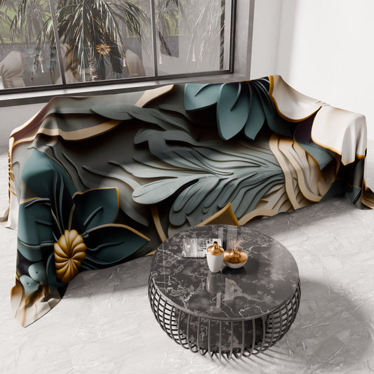 Telo Arredo Copridivano, Copriletto, Copritavolo e Copritutto in Microfibra | Fantasia Floreale 05-8