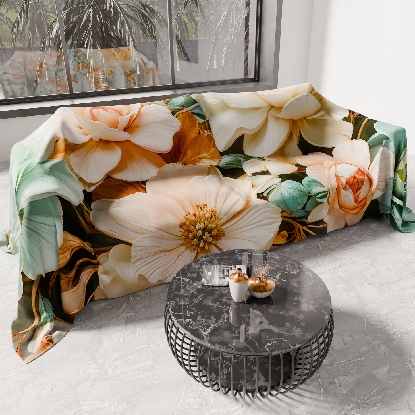 Copriletto Estivo, Coperta Leggera, Lenzuola Copriletto Floreale 05-9