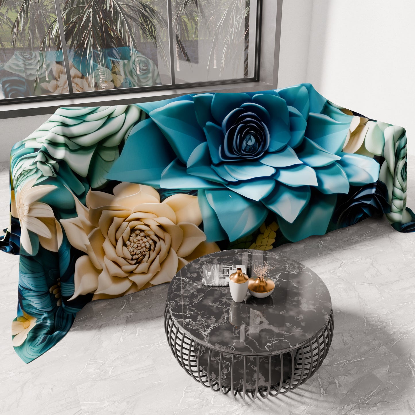 Copriletto Estivo, Coperta Leggera, Lenzuola Copriletto Floreale 05-15