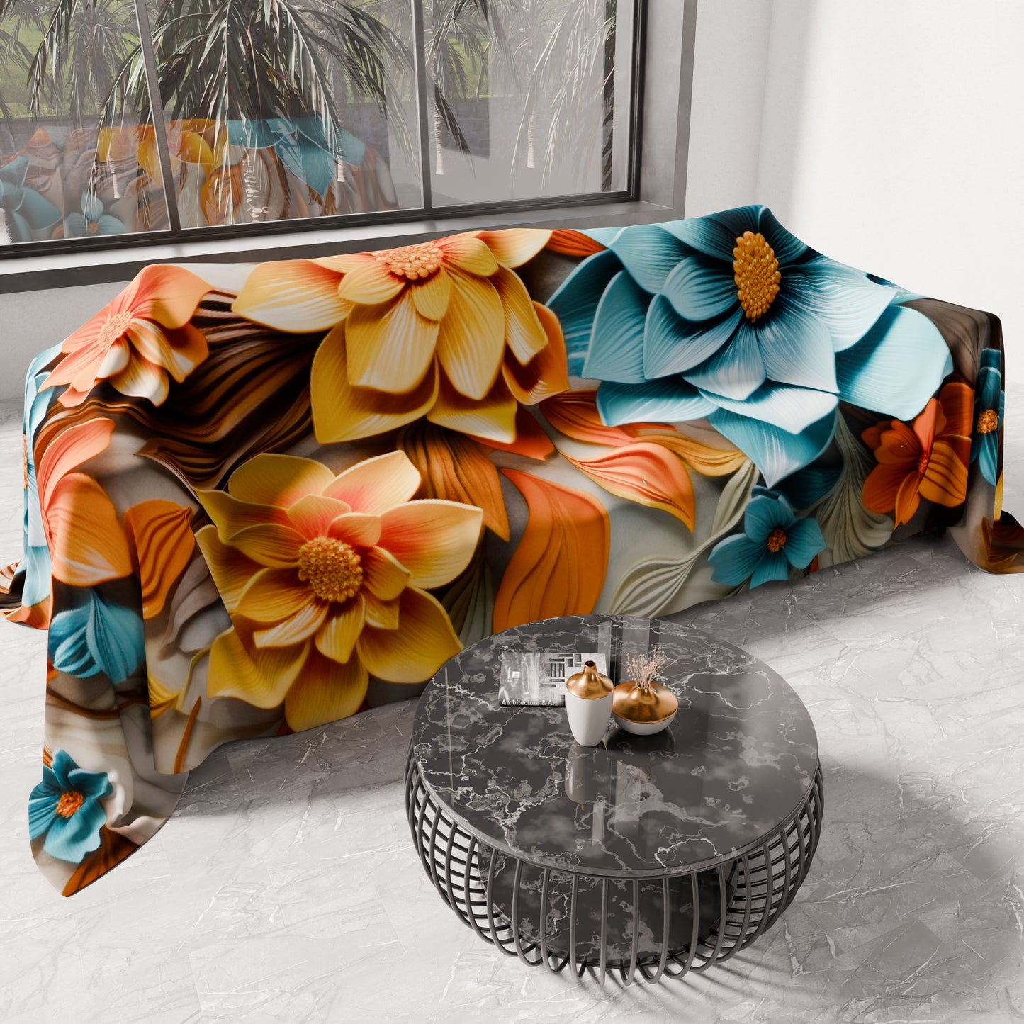 Copriletto Estivo, Coperta Leggera, Lenzuola Copriletto Floreale 05-16