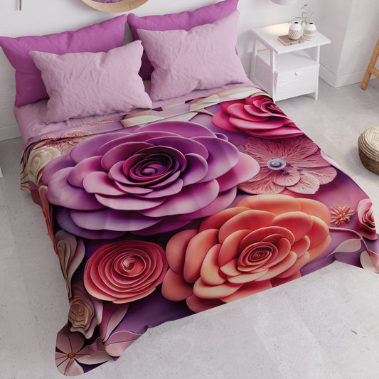 Copriletto Estivo, Coperta Leggera, Lenzuola Copriletto Floreale 05-17