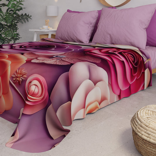 Copriletto Estivo, Coperta Leggera, Lenzuola Copriletto Floreale 05-17