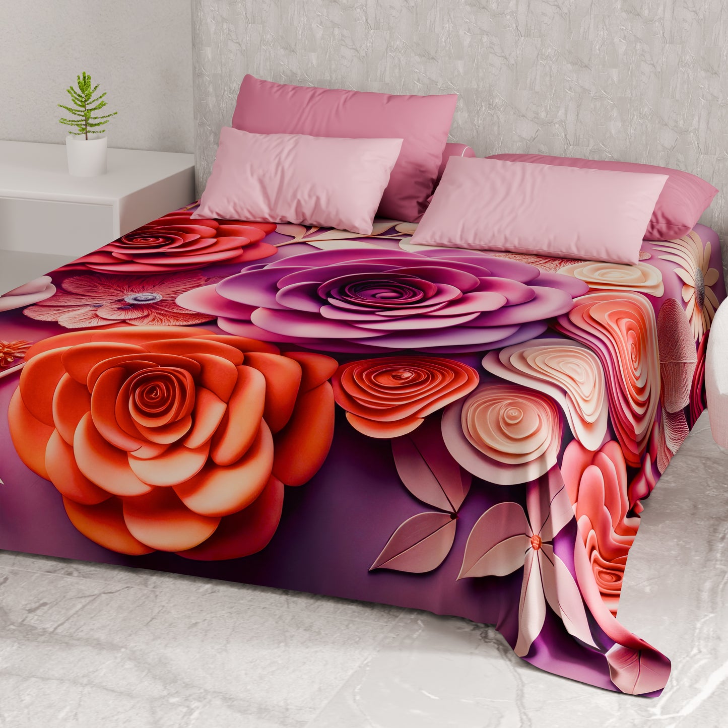 Telo Arredo Copridivano, Copriletto, Copritavolo e Copritutto in Microfibra | Fantasia Floreale 05-17