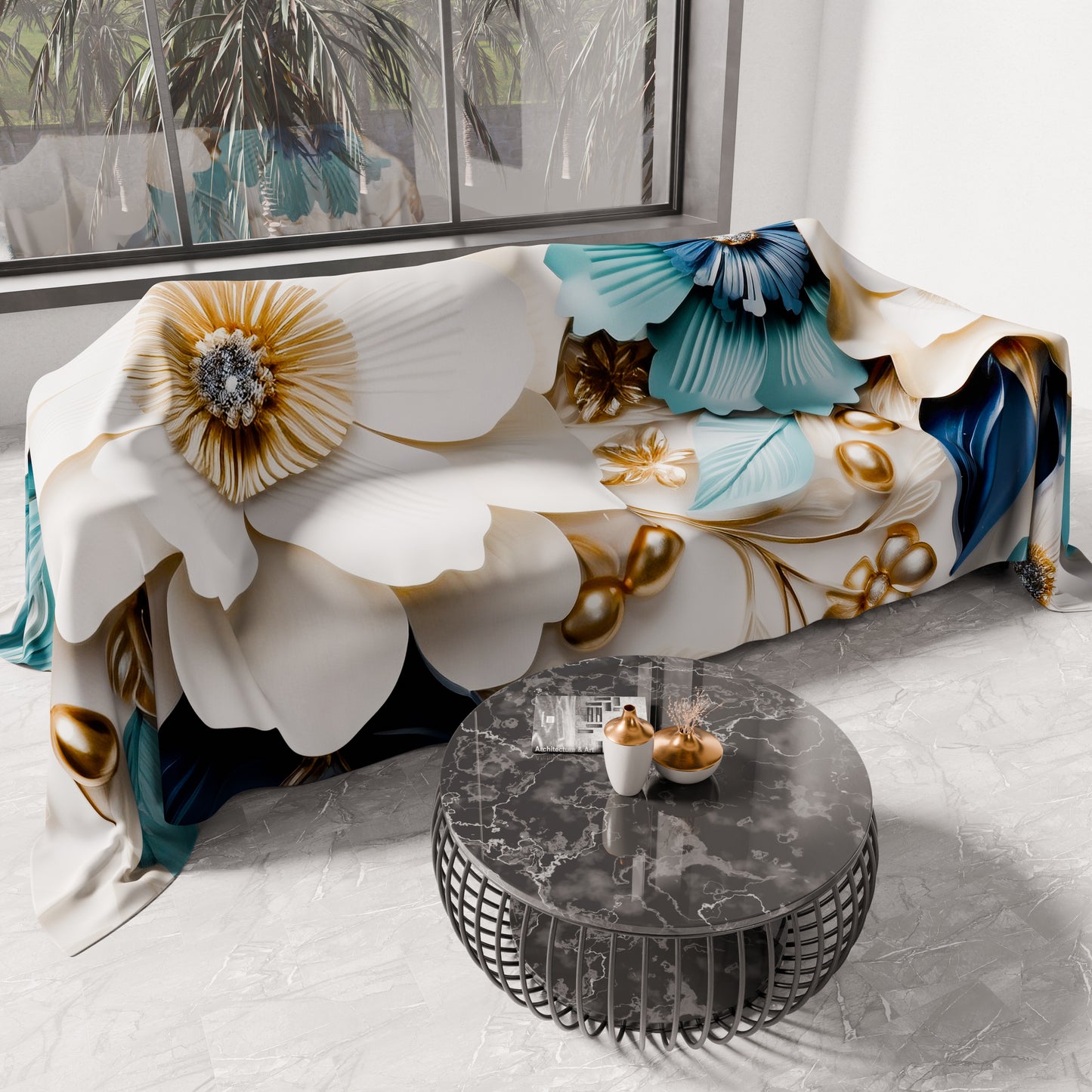 Copriletto Estivo, Coperta Leggera, Lenzuola Copriletto Floreale 05-19