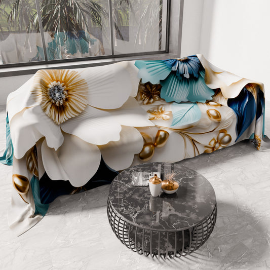 Telo Arredo Copridivano, Copriletto, Copritavolo e Copritutto in Microfibra | Fantasia Floreale 05-19