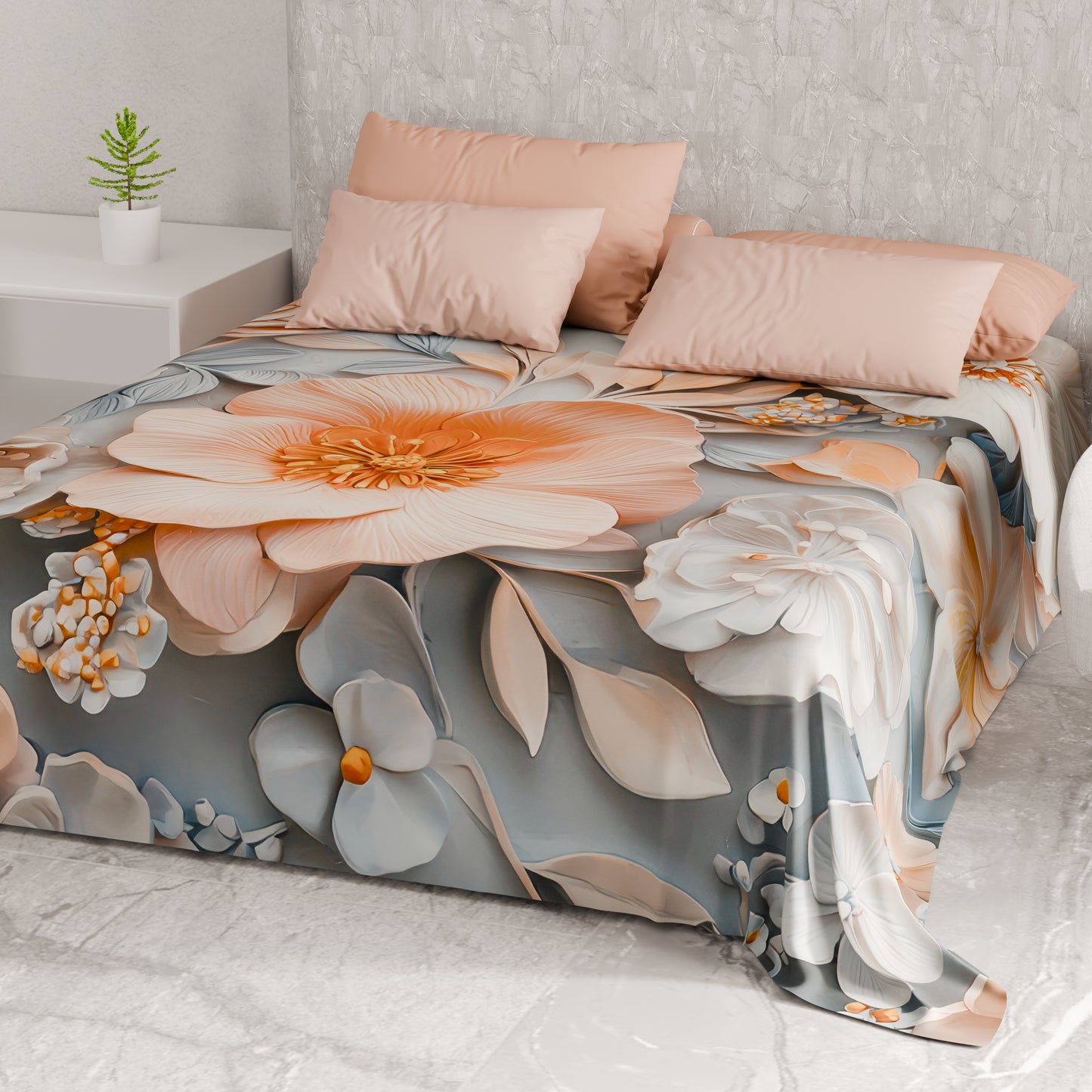 Telo Arredo Copridivano, Copriletto, Copritavolo e Copritutto in Microfibra | Fantasia Floreale 05-20