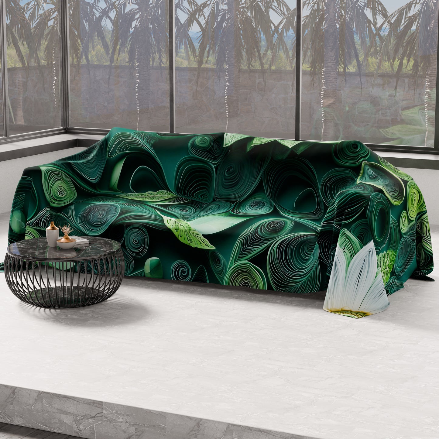 Telo Arredo Copridivano, Copriletto, Copritavolo e Copritutto in Microfibra | Fantasia Floreale 05-22