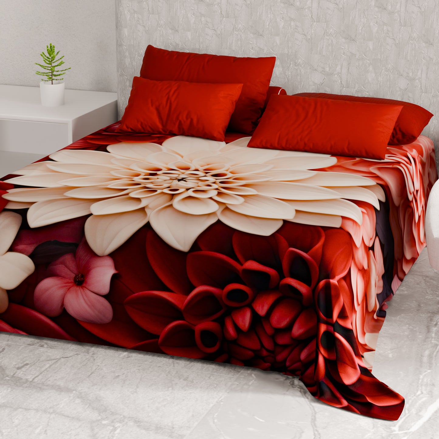 Telo Arredo Copridivano, Copriletto, Copritavolo e Copritutto in Microfibra | Fantasia Floreale 05-24