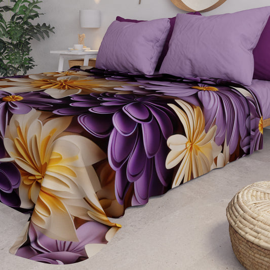 Boutis d'Été, Couverture Légère, Draps Boutis à Motif Floral 05-4